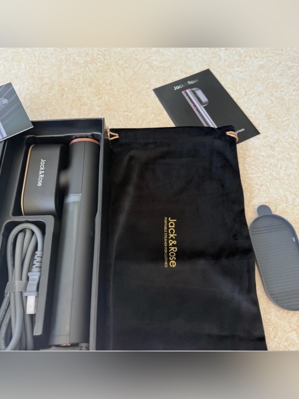 Nib, Jack & Rose Portable Handheld Steamer, 15 Second Heat-Up